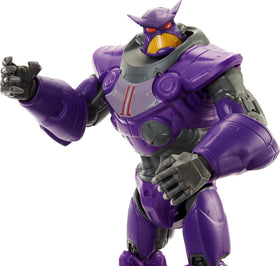 Mattel Lightyear Zurg figure ready for battles beside Buzz Lightyear.