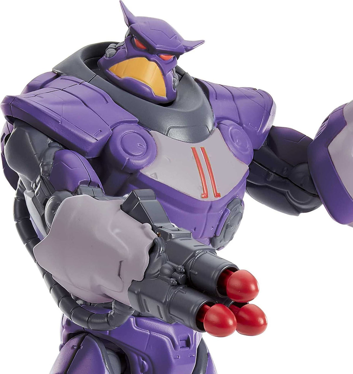 Mattel Lightyear Zurg figure in action pose for battle reenactments.