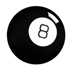 Mattel Magic 8 Ball held in hand for instant entertainment.