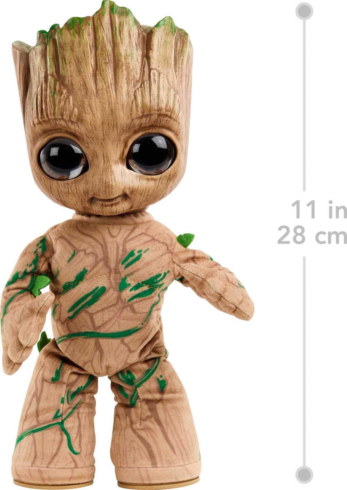 Mattel Marvel Groovin' Groot plastic head detail enhances authentic character look