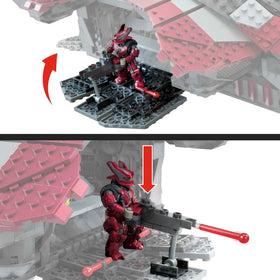 Mattel Mega Halo Infinite Banished combat walker for dynamic battles.