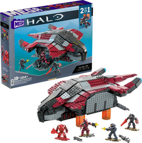 Mattel Mega Halo Infinite phantom dropship cockpit detail for immersive play.