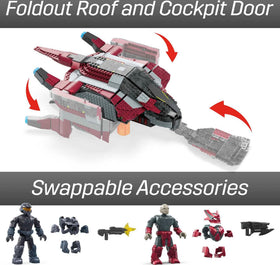 Mattel Mega Halo Infinite phantom dropship foldout roof for interior access.