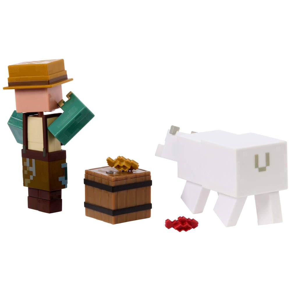Poseable Mattel Minecraft figures ready for display poses