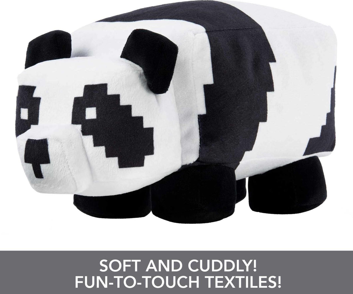 Pixelated details on Mattel Minecraft Panda Plush add collectible appeal.