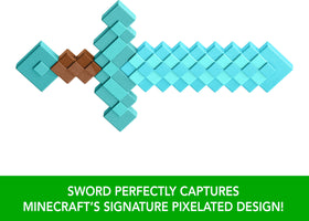 Mattel Minecraft Diamond Sword in action during imaginative play scenarios.