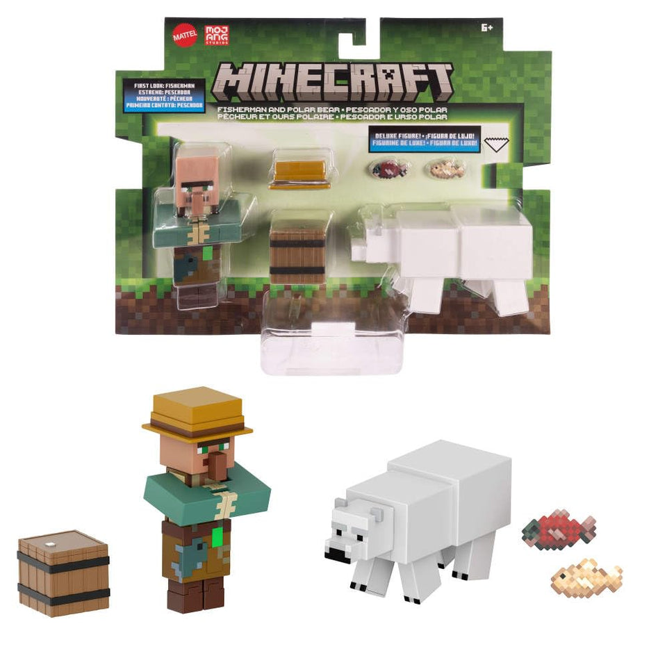 Mattel Minecraft figures 2-pack pixelated design for collectible display