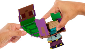 Mattel Minecraft Flippin' Figs Dolphin Treasure Chest reveal during quick on-the-go play.
