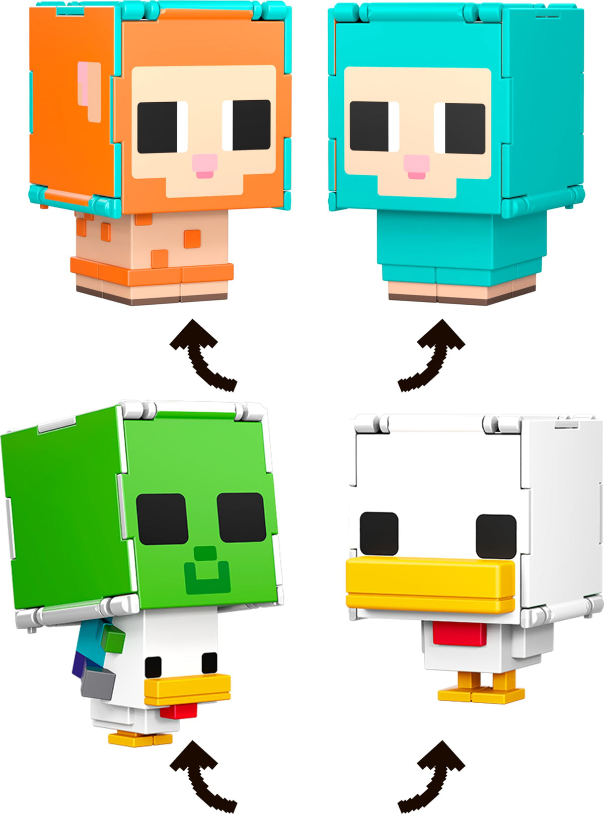 Mattel Minecraft Flippin' Figs 2-pack is ideal for display and collection.