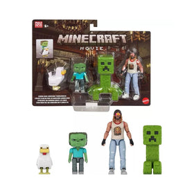Mattel Minecraft Movie Garrett figure in Woodland Mansion scene for imaginative play