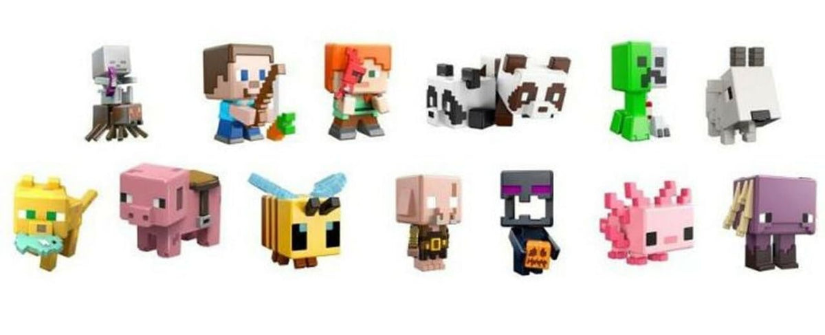 Mattel Minecraft TNT Series 25 mini figure character spotlight for play scenarios.