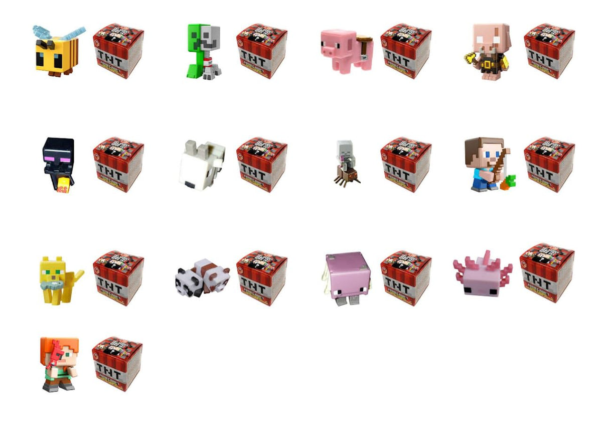 Mattel Minecraft TNT Series 25 mini figure packaging is gift-ready for fans.