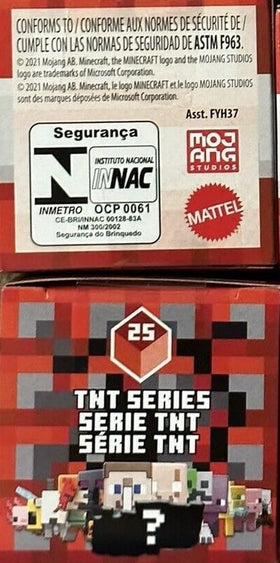 Mattel Minecraft TNT Series 25 mini figure pixelated design highlighting authentic style.