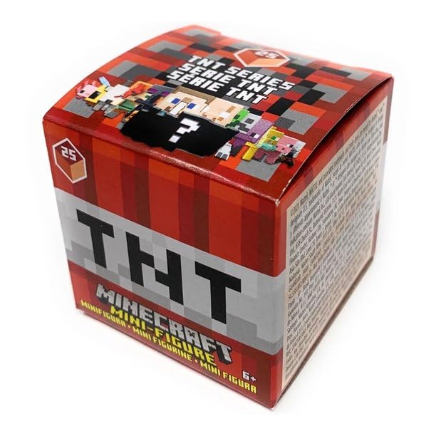 Mattel Minecraft TNT Series 25 mini figure surprise pack front view for display.