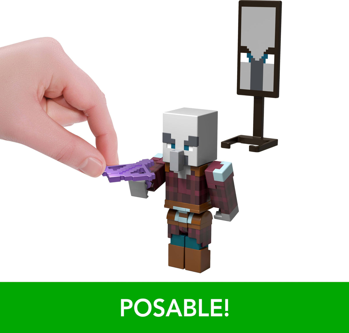 Mattel Minecraft Village Raid enchanted crossbow accessory boosts tactical play options.