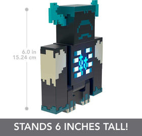 Mattel Minecraft Warden figure lights and sounds bring game to life.