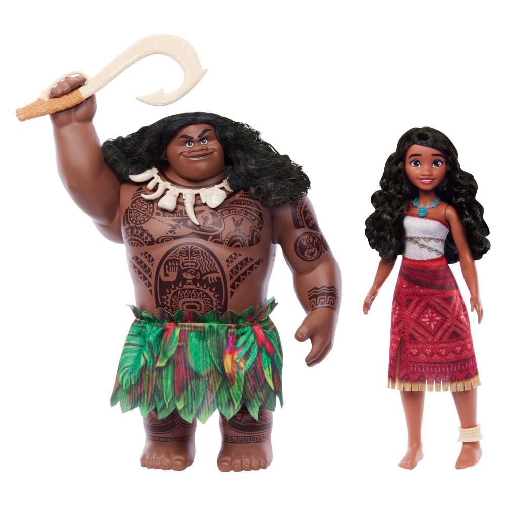Mattel Moana 2 Voyager dolls with movable joints for dynamic poses.