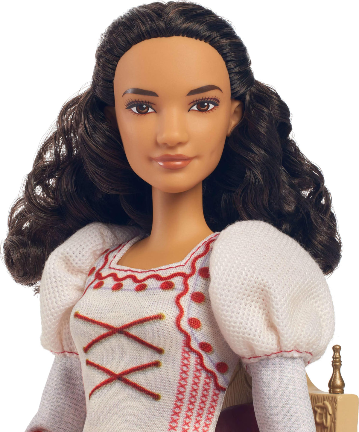 Mattel Nessarose brown curly hair for authentic movie-inspired styling.