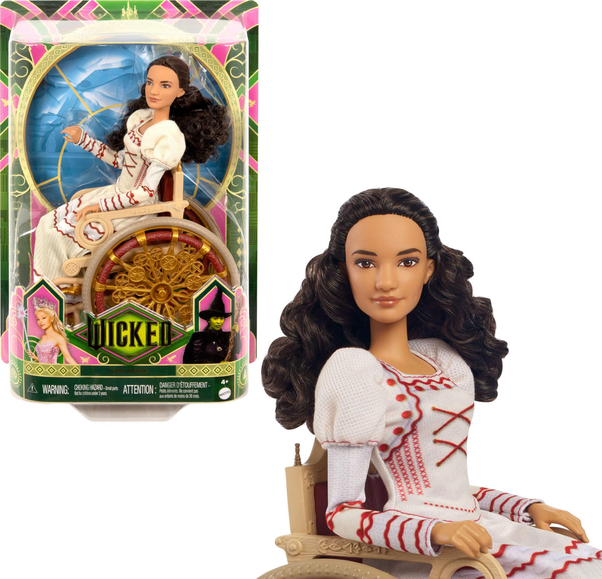 Mattel Nessarose wheelchair with ornate details for imaginative play.