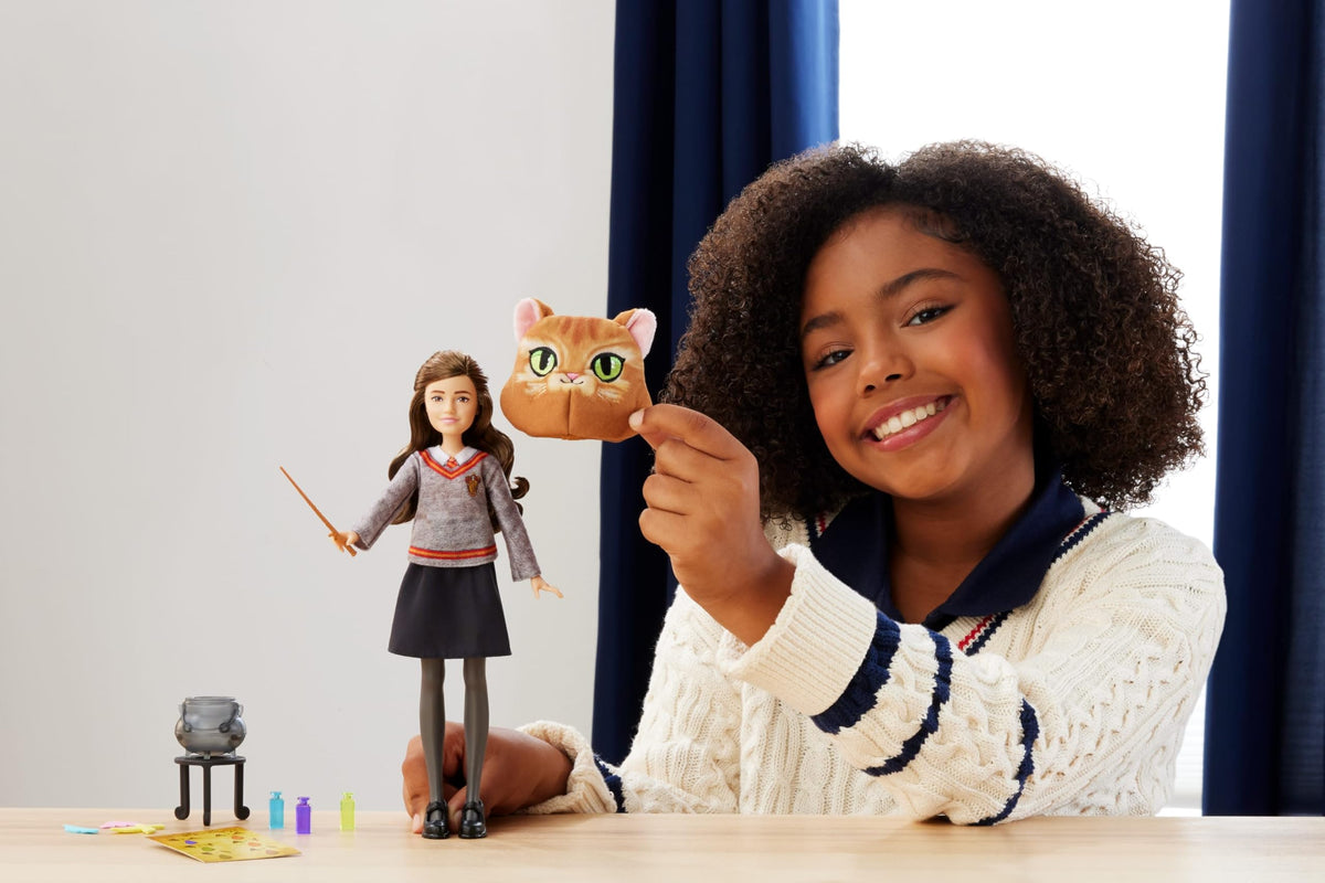Mattel Hermione Granger doll with cauldron for pretend potion brewing