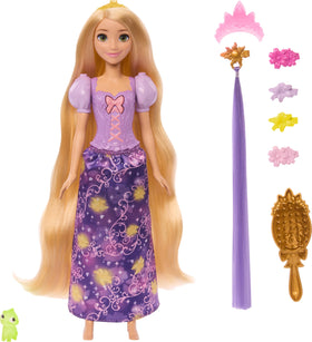 Mattel Rapunzel doll with light-up hair activated by brushing for magical glow