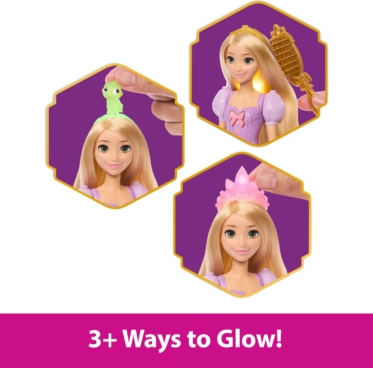 Mattel Rapunzel tiara attachment adds extra light to the headband for more sparkle