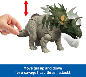 Mattel Spiclypeus tail-action toy enables directional attack.