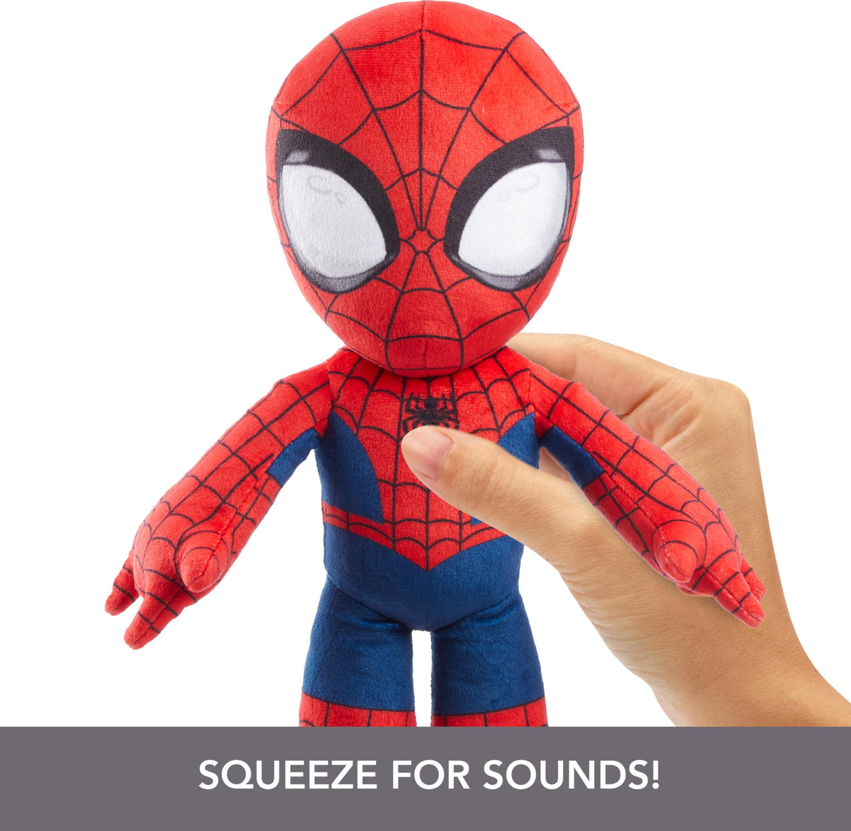 Mattel Spider-Man Plush Talkers measures 11.75 inches, ideal for on-the-go adventures.