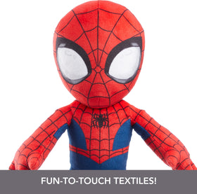 Mattel Spider-Man Plush Talkers printed graphics capture his signature look.