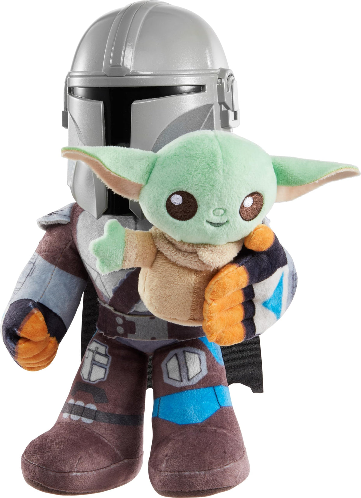 Mandalorian hugs Grogu plush duo great for imaginative play and display