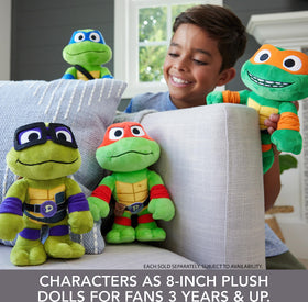 Mattel TMNT Mutant Mayhem Donatello plush 8-inch perfect for calm evenings and playtime.
