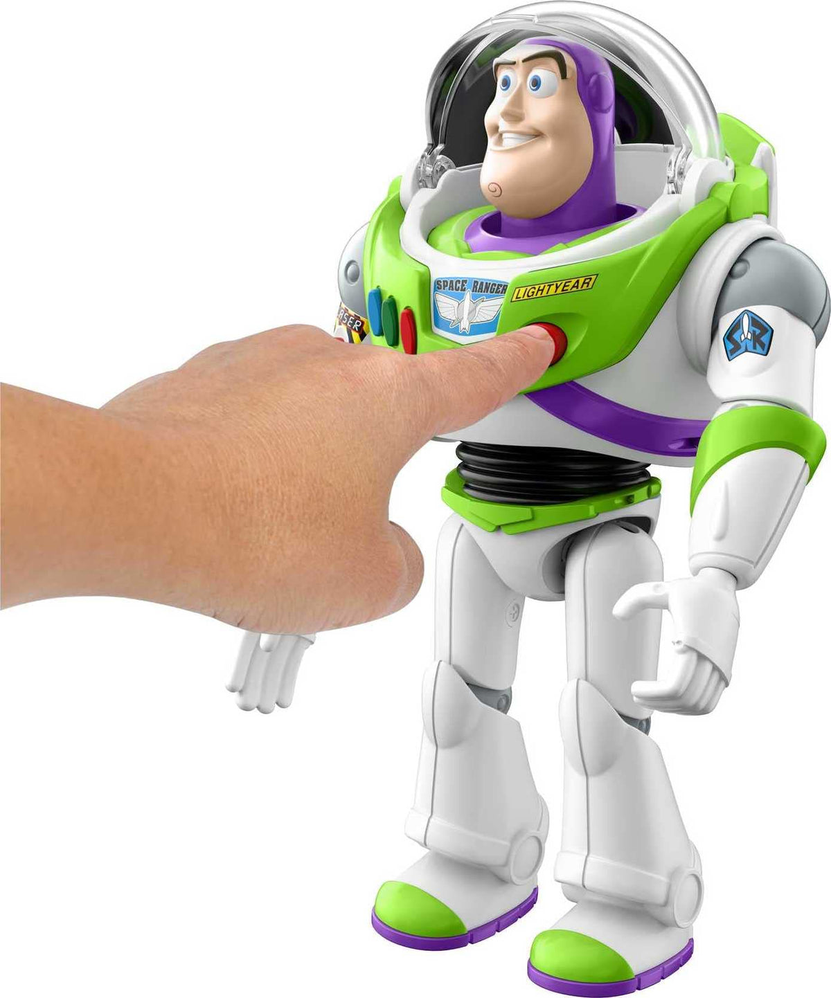 Helmet opens and closes to reveal authentic Space Ranger details.