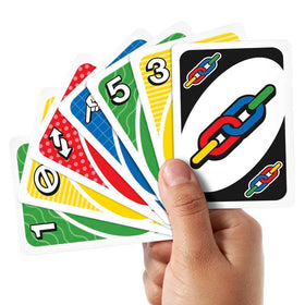Mattel UNO Party Card Game players cheering captured in lively group moment.