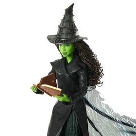Elphaba doll showing 11 points of articulation for poseable play.