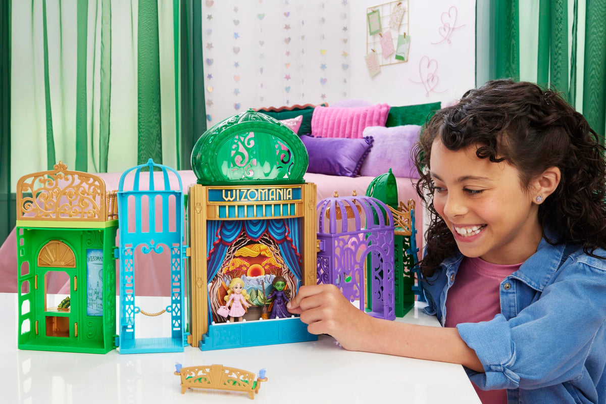 Mattel Wicked Emerald City Playset Elphaba doll with signature broom for adventurous play