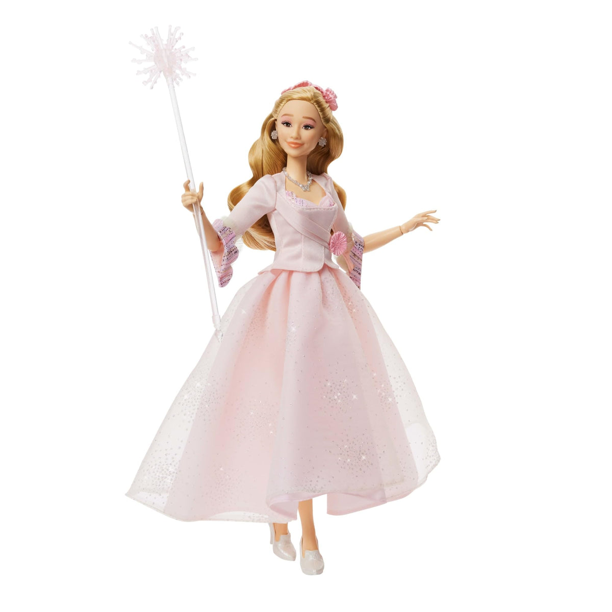 Mattel Wicked Glinda blonde hair with curls; authentic look for character play.