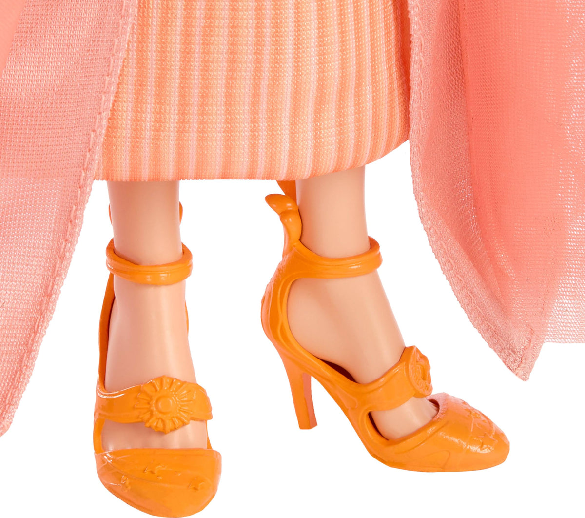 Mattel Wicked Sun Fashion Doll gold heels to enhance pose-ready outfits
