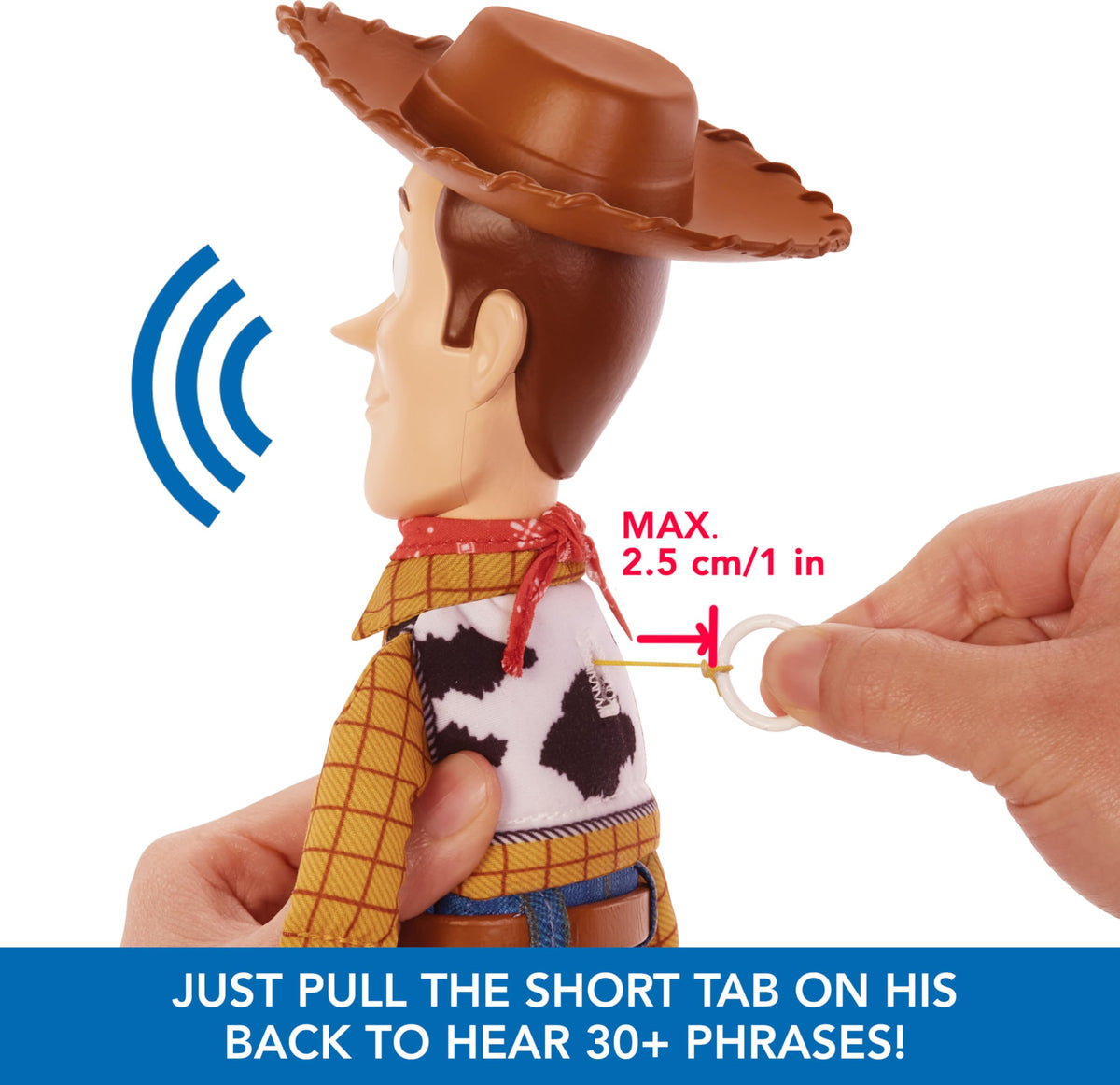Mattel Woody back-tab activation delivers 30+ phrases for storytelling.