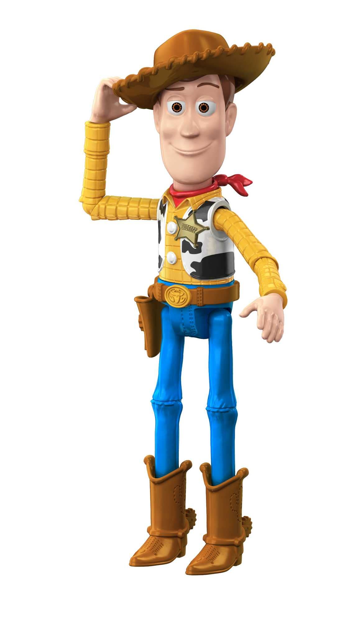 Movie-authentic Sheriff Woody details enhance play and collection.