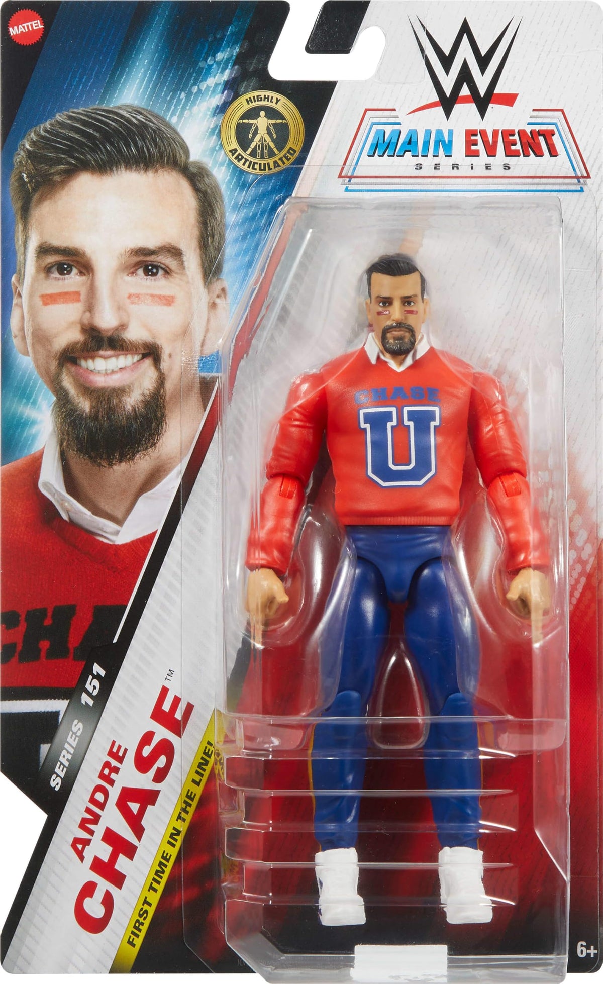 Mattel WWE Andre Chase figure articulation points enable dynamic posing.