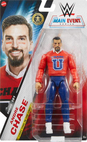 Mattel WWE Andre Chase figure articulation points enable dynamic posing.