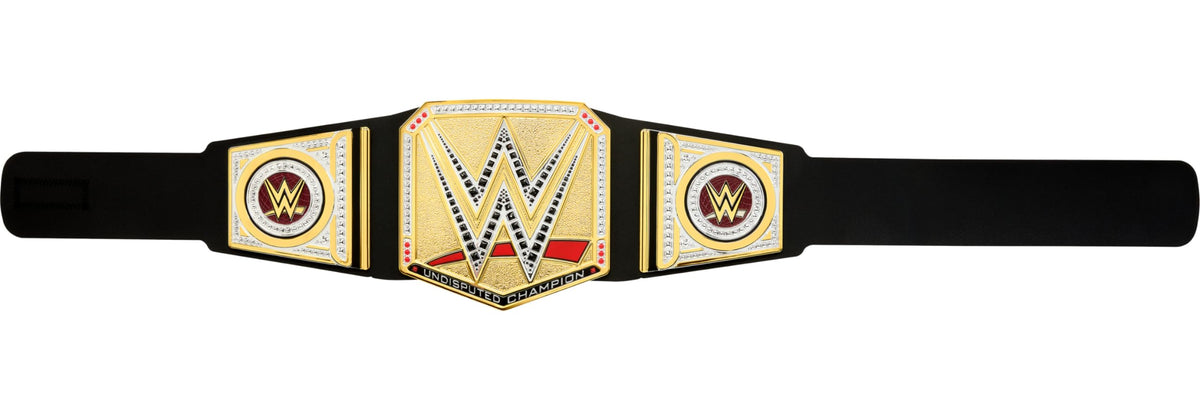 Mattel WWE Championship Title RAW SmackDown NXT-ready belt for diverse play.