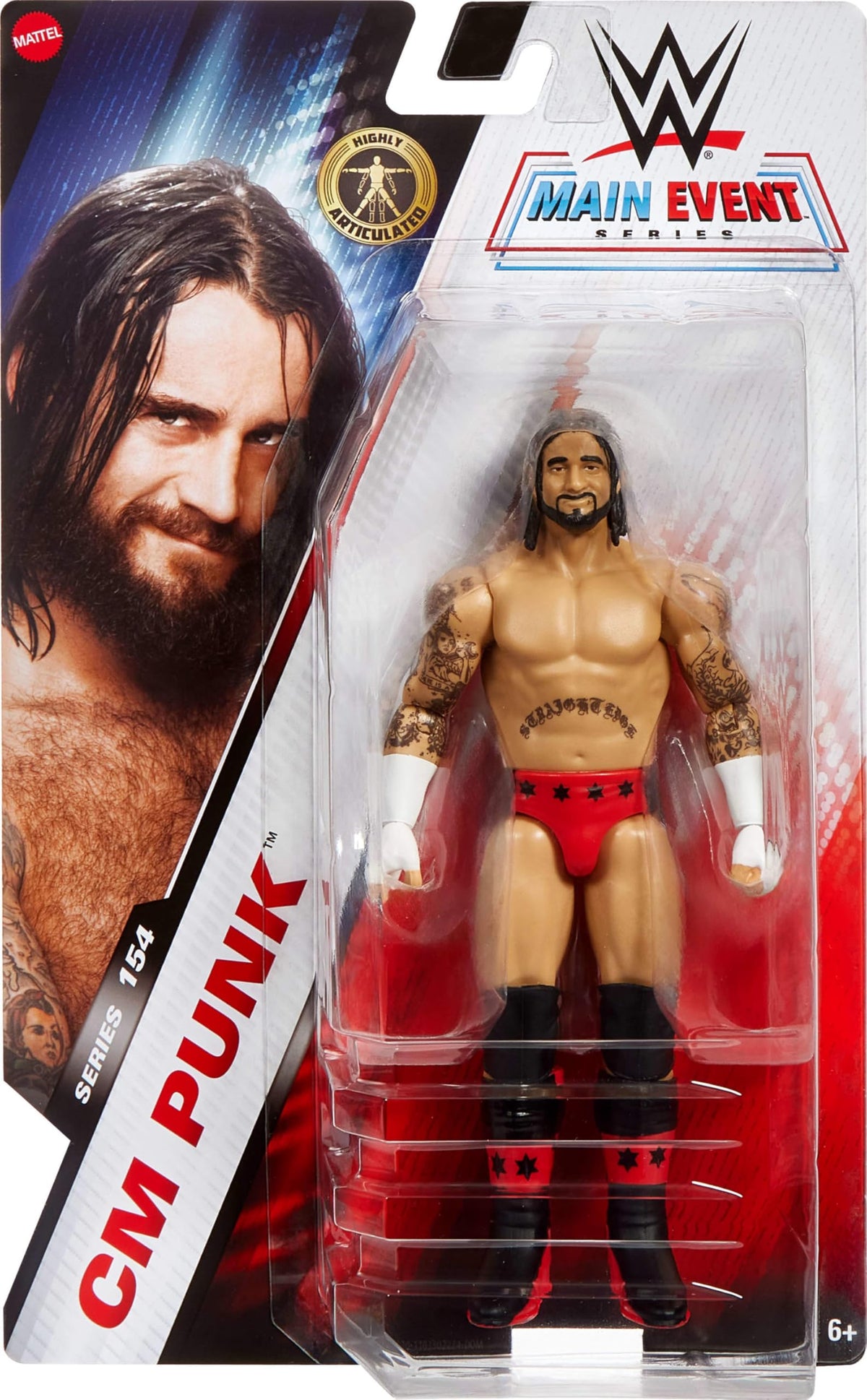 CM Punk figure showing 10 articulation points for dynamic posing.
