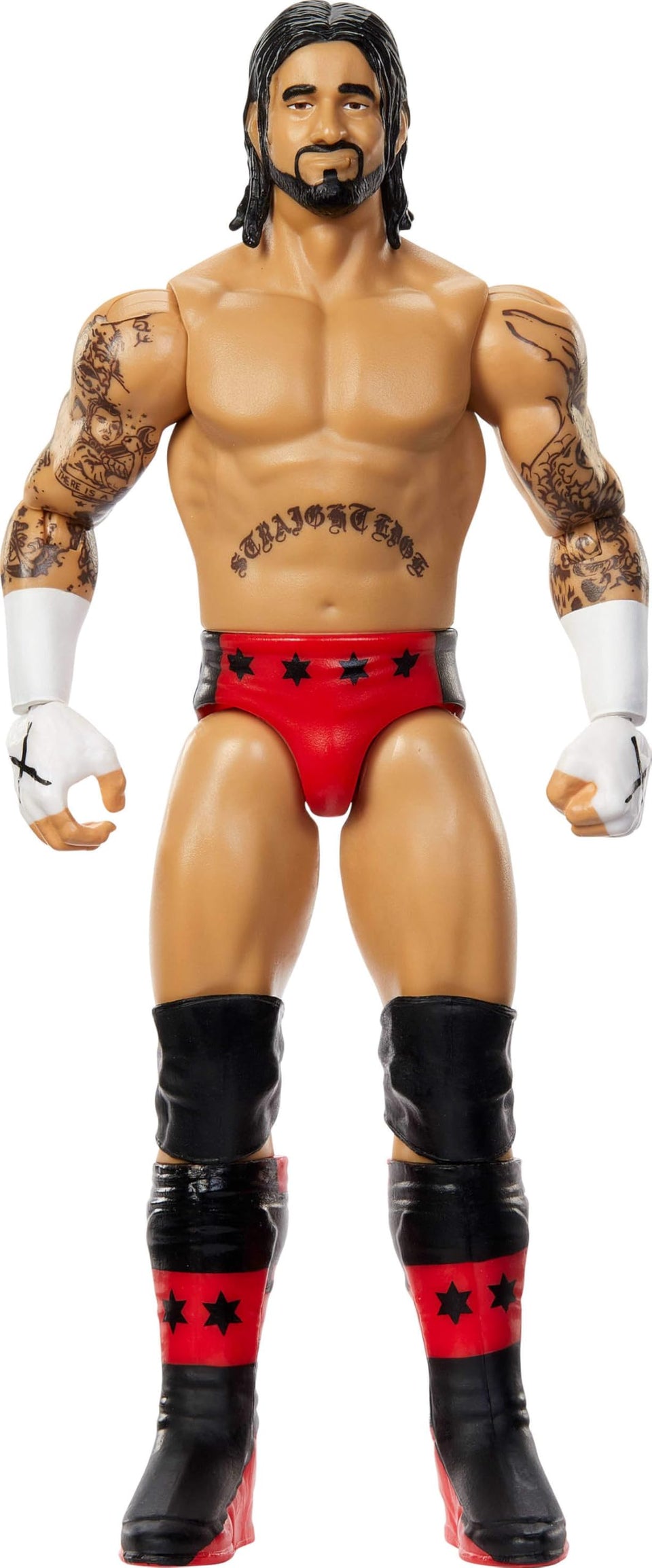 Mattel WWE CM Punk figure with lifelike TrueFX face sculpt for display.
