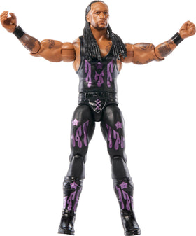 Mattel WWE Damian Priest TrueFX face detail enhances lifelike display and storytelling.
