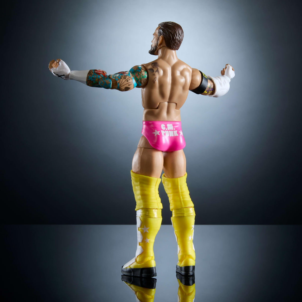 Mattel WWE Elite 113 CM Punk ready for authentic ring entrances and display.