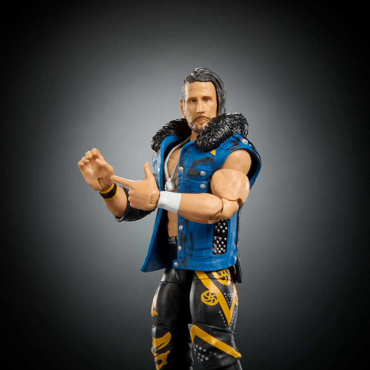TrueFX detailing on Mattel WWE Elite Akex Shelley creates lifelike features.