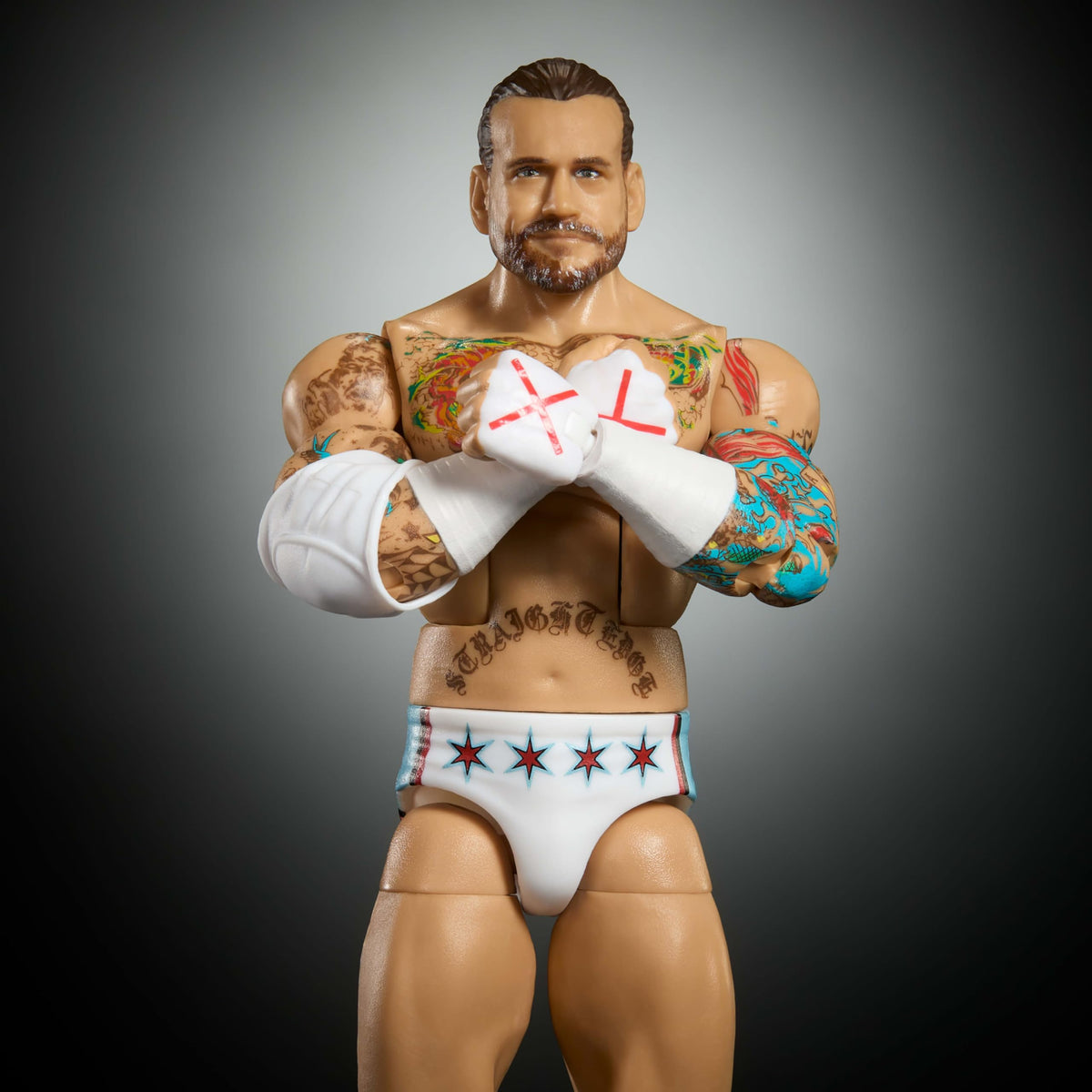 CM Punk figure with 25 articulation points for flexible posing.