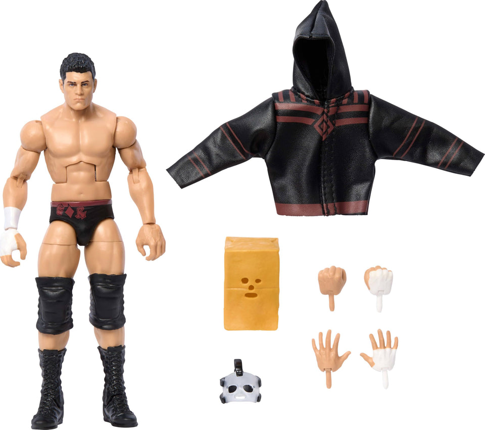 Mattel WWE Elite Cody Rhodes American Nightmare figure for display and dynamic posing.