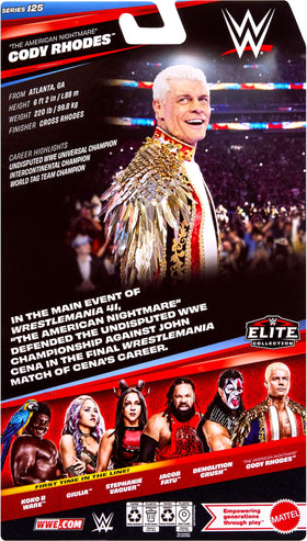 Mattel WWE Elite Cody Rhodes packaging and display ready for collectors
